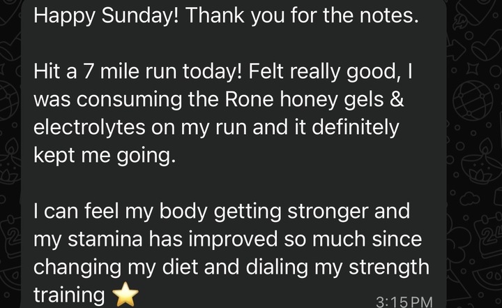 Client sharing 7 mile run progress